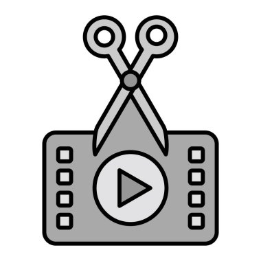 Video Düzenleme simgesi. Web için film bant vektör simgelerinin özet çizimi