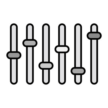 ses eşitleyici simgesi. Beyaz arkaplanda izole edilmiş web tasarımı için ses karıştırıcı vektör simgelerinin basit çizimi