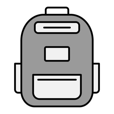 Sırt çantası simgesi. Beyaz arkaplanda izole edilmiş web tasarımı için bavul vektör simgelerinin basit çizimi