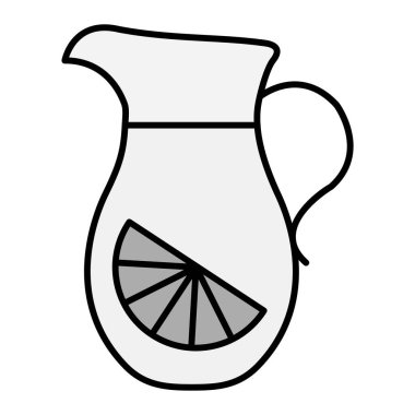 Limonlu meyve suyu kavanozu ve saman vektör çizimi tasarımı