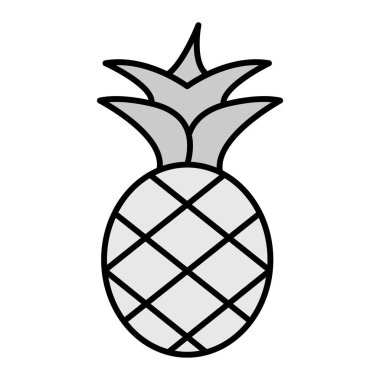 Beyaz arka plan üzerinde izole ananas vektör simgesi