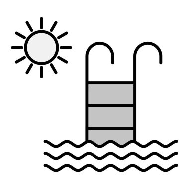 Su Dalgası ikon vektör çizimi tasarımı