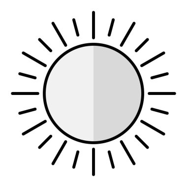 Güneş ikonu. Web için güneş paneli vektör simgelerinin basit çizimi