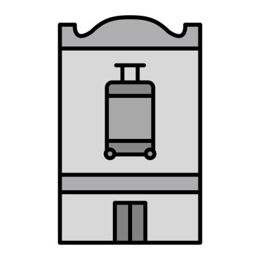 Havaalanı bagaj ikonu. bavul vektörünün özet çizimi ve web için biçim simgeleri