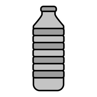 Beyaz arkaplanda tek bir izole plastik şişe simgesinin vektör çizimi