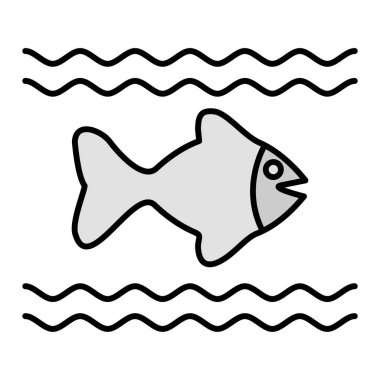 balık simgesi vektör illüstrasyonu