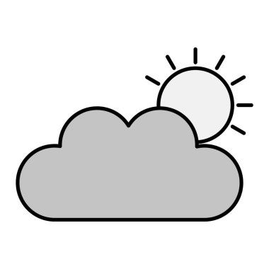 Bulut simgesi vektör çizimi olan güneş