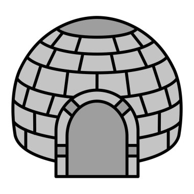 Igloo. Web simgesi vektör illüstrasyonu 
