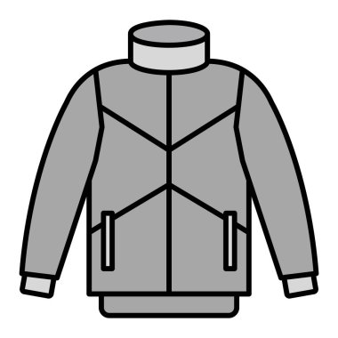 Kışlık ceket ikonu. Giysi vektör sembolü stoğunun ana hatları