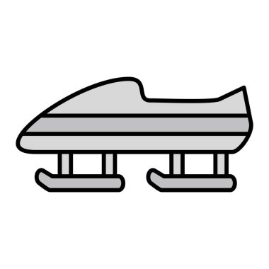 Kızakla kayma. Web simgesi basit tasarım 