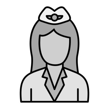 Uçuş görevlisi simge vektör çizim