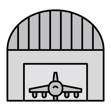 Beyaz arkaplanda izole edilmiş ana hatlı havaalanı simgesi. seyahat sembolü. vektör illüstrasyonu