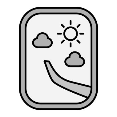 Uçak Penceresi. Web simgesi basit illüstrasyon 