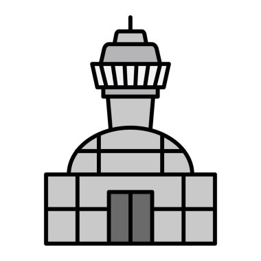 Havaalanı kulesi ikonu. Web için özet çizimi 