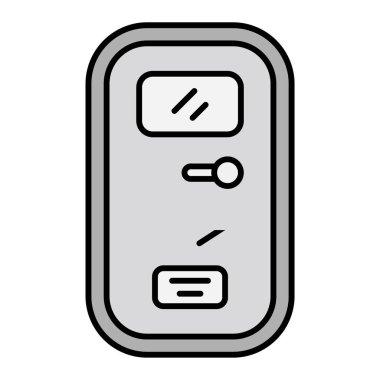 Acil çıkış simgesi. Ağ için kapı vektör simgelerinin özet çizimi 