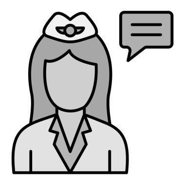 Konuşma baloncuğu çizgisi biçimindeki kadın vektör çizimi tasarımı