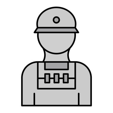 Asker simgesi vektör tasarımı çizimi 