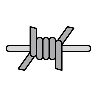 Dikenli tel simgesinin vektör çizimi 