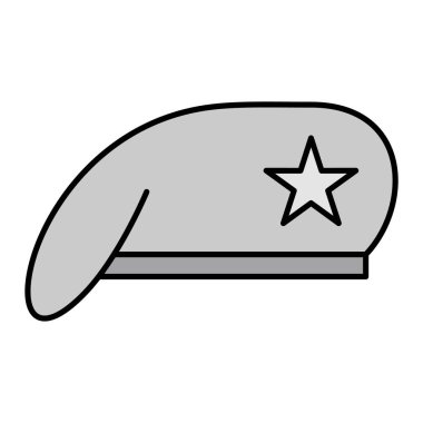 Askeri şapka simgesinin vektör illüstrasyonu 