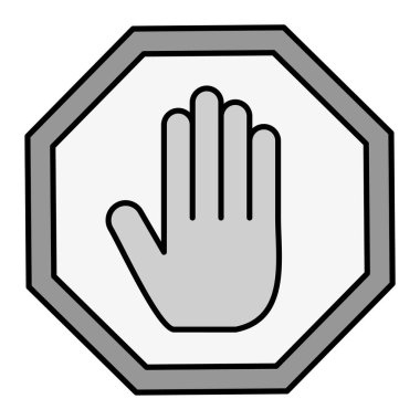 Dur işareti simgesi. vektör illüstrasyonu