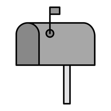 Posta kutusu simgesi. Web için posta vektör simgelerinin basit illüstrasyonu