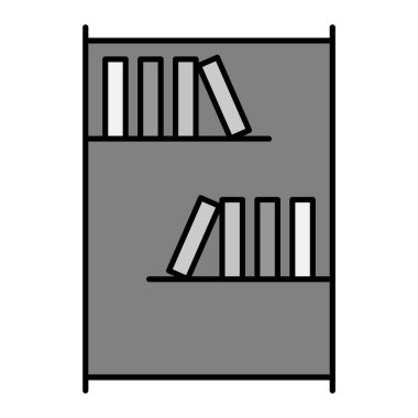 Kitap rafı vektör simgesi düz simgesi 