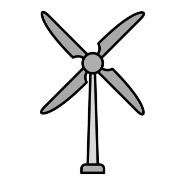 Eyolik türbin ikonu. Web için yel değirmeni vektör simgelerinin özet çizimi 