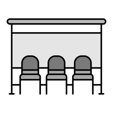 Otobüs Durağı ikon vektör çizimi tasarımı 