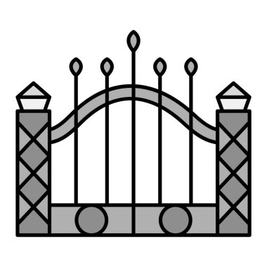 Kapı simgesi. Web için çit vektör simgelerinin özet çizimi