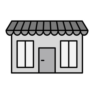 Market ikonu. Web için alışveriş vektörü simgelerinin özet çizimi 