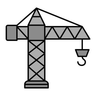 Vinç simgesi. Web için yapı vektörü simgelerinin özet çizimi