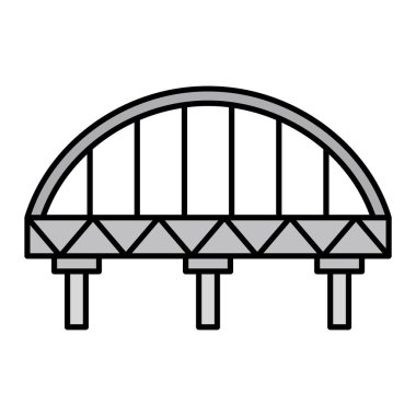 Köprü simgesi vektörü. İnce çizgi işareti. İzole edilmiş kontür sembolü gösterimi