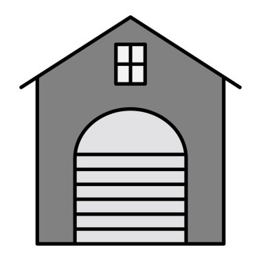 Garaj modern simge vektör illüstrasyonu