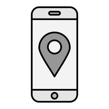 Mobil Gps modern simge vektör çizimi
