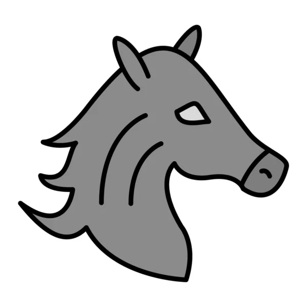 Ikone Pferdekopf Karikatur Des Wolfshundevektors — Stockvektor
