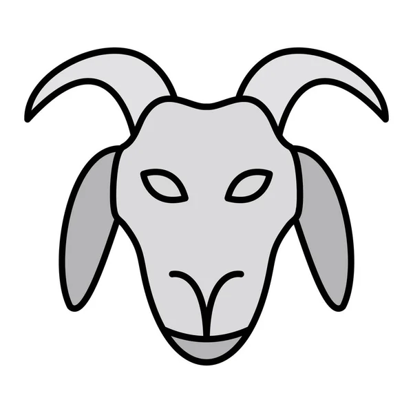 Vector Illustration Head Goat — Stock Vector