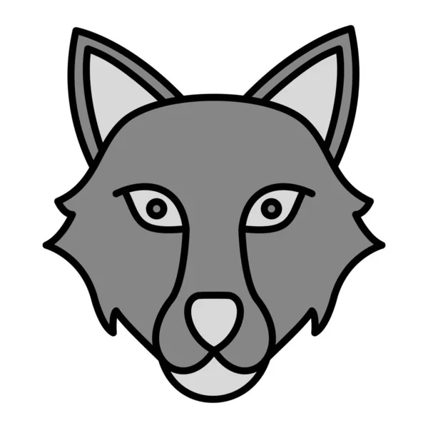 Wolf Gesicht Symbol Vektor Illustration — Stockvektor