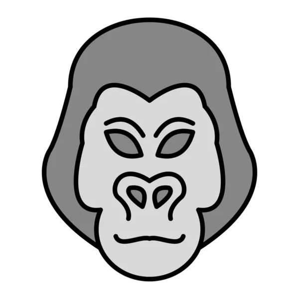 Det Gorilla Webbikon Enkel Design — Stock vektor