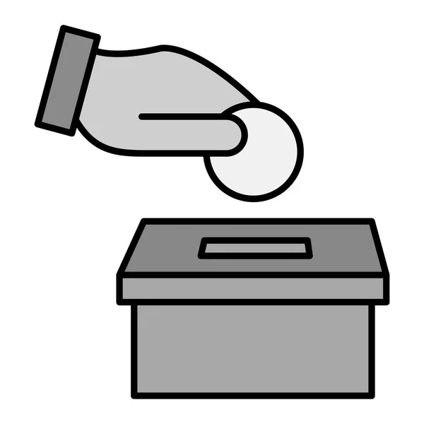 Mano Con Moneta Icona Scatola Illustrazione Schematica Delle Icone Vettoriali — Vettoriale Stock