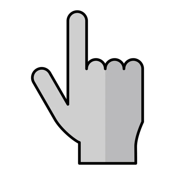 Hand Pointing Finger Line Style Icon — Vetor de Stock