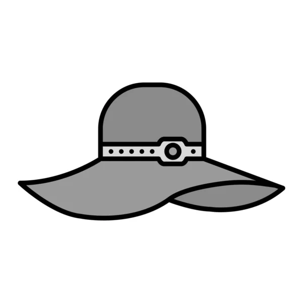 Şapka Ikonu Web Tasarımı Için Kovboy Vektör Sembolünün Düz Çizimi — Stok Vektör