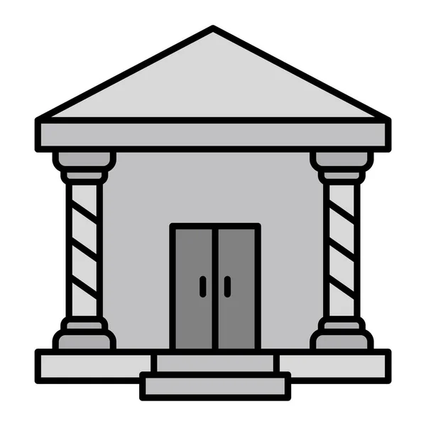 Icono Del Edificio Del Banco Esquema Ilustración Iconos Vectoriales Corte — Archivo Imágenes Vectoriales