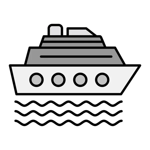 Cruiseschip Icoon Schets Illustratie Van Jacht Vector Pictogrammen Voor Web — Stockvector