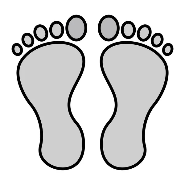 Feet Print Icon Vector Illustration — Vetor de Stock