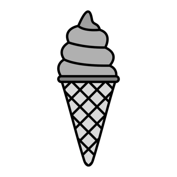 Desenho Ilustração Vetor Ícone Cone Gelado — Vetor de Stock