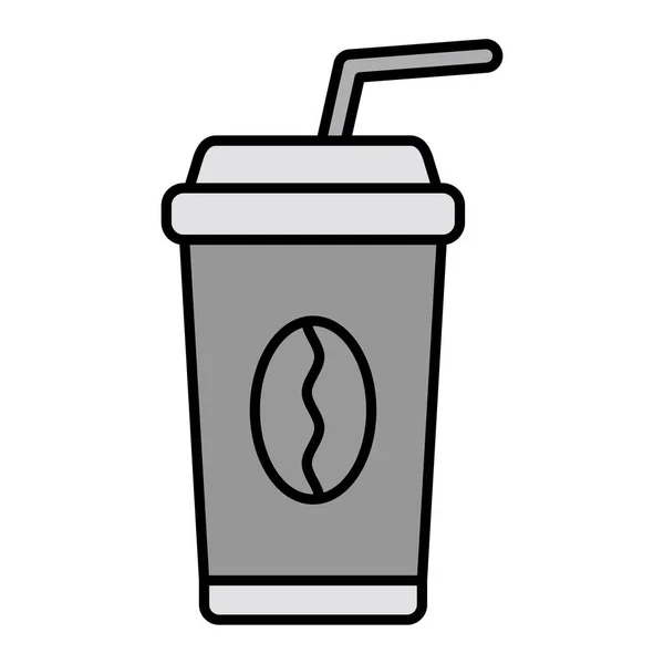 Икона Чашки Кофе Набросок Векторной Иллюстрации Напитков Изолированные Белом Фоне — стоковый вектор