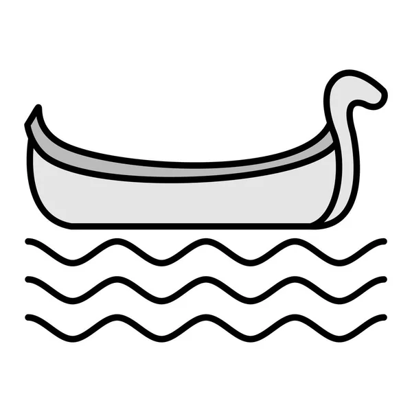 贡多拉的图标 海滩矢量象征鱼群网页设计示意图 — 图库矢量图片