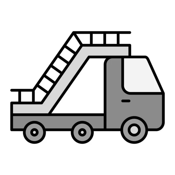 Ikona Ladder Truck Vektorová Ilustrace — Stockový vektor