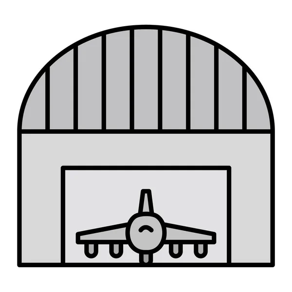 Icono Del Aeropuerto Estilo Esquema Aislado Sobre Fondo Blanco Símbolo — Vector de stock