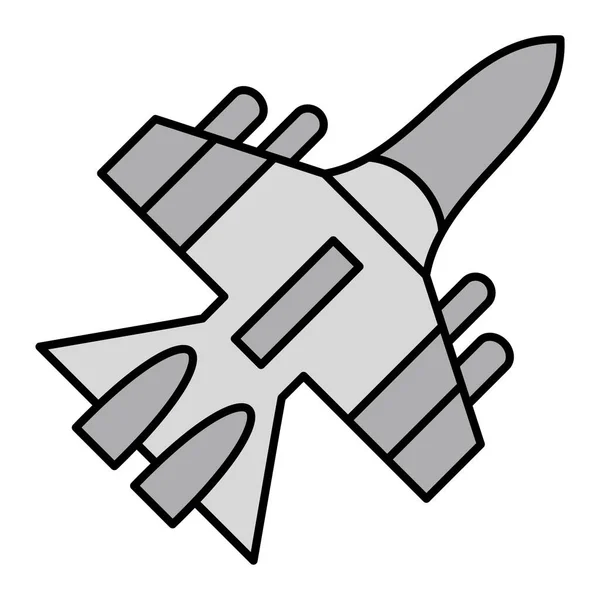 Aereo Militare Isolato Icona Vettore Illustrazione Disegno — Vettoriale Stock